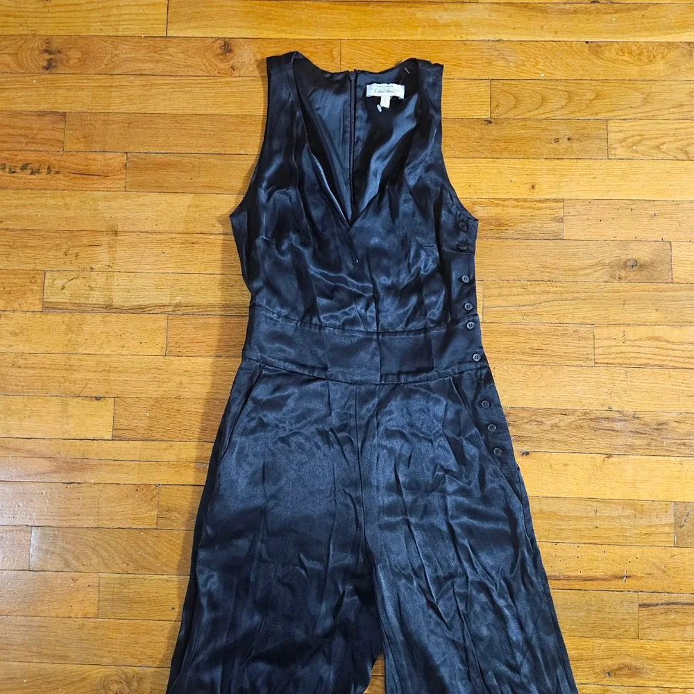Other Stories Black Satin Jumpsuit Size 2